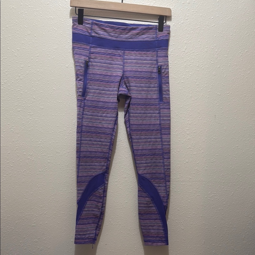 Lululemon Purple Striped Leggings, Size 6